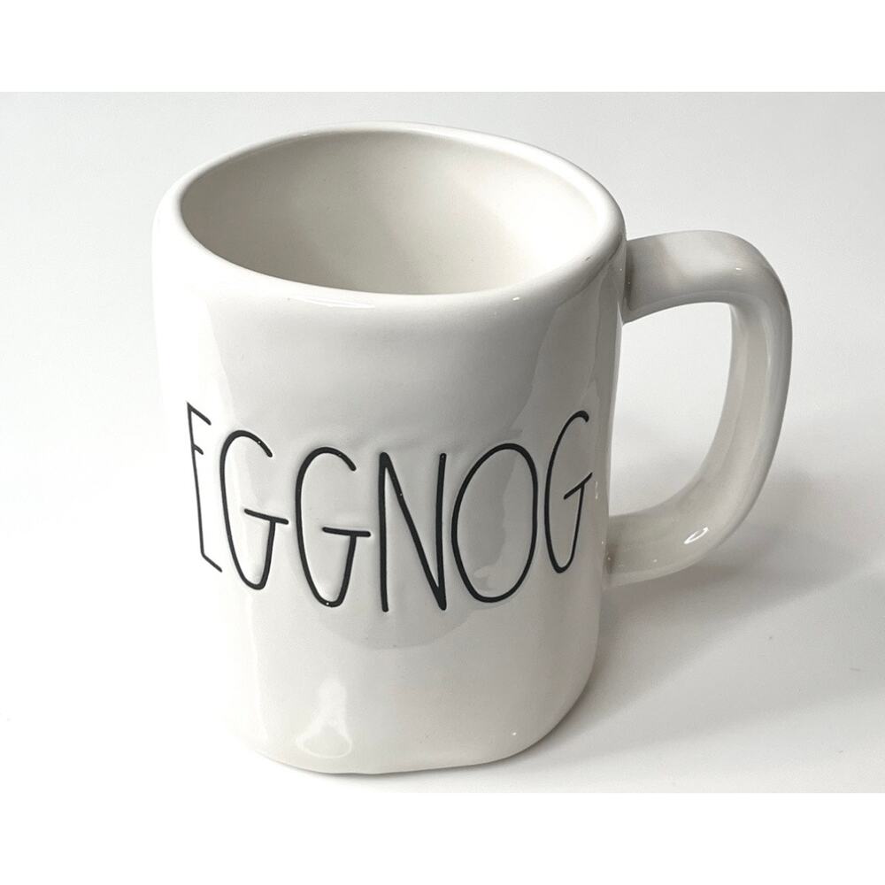 Rae Dunn Ceramic Eggnog Mug Coffee Tea Cup Large 16oz Christmas Holiday White